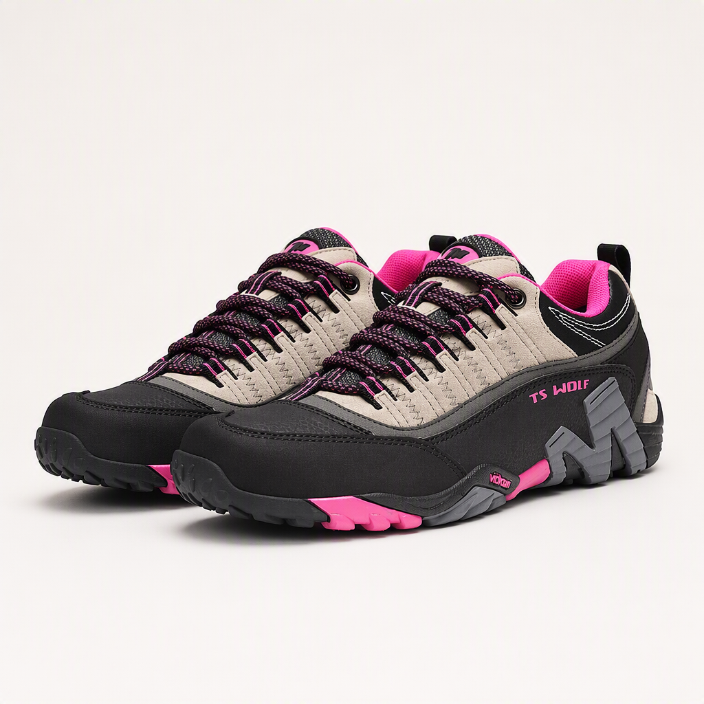 Callum | Mens Non Slip Hiking Walking Shoes, Black Berry
