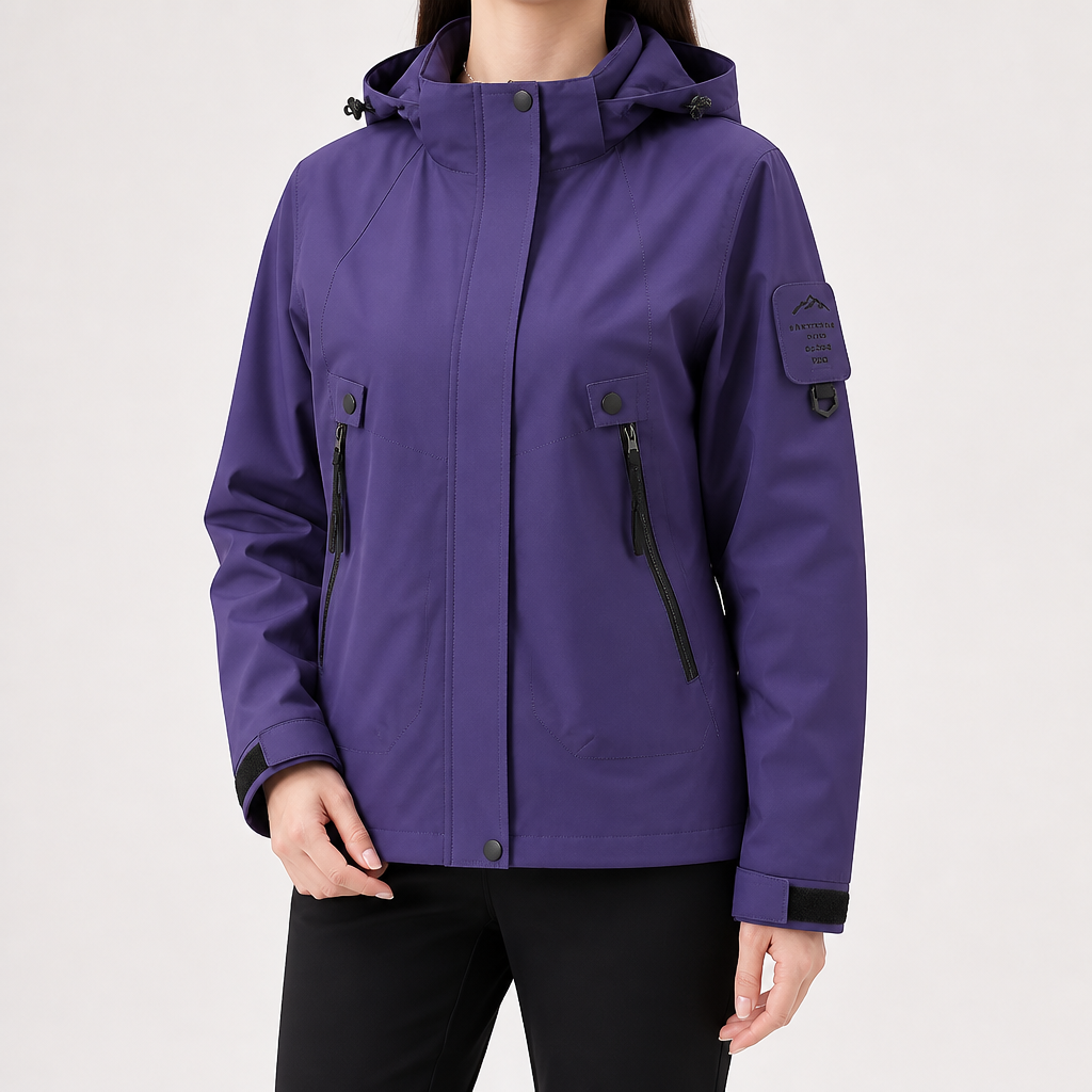 Rowan | Womens Waterproof 3 in 1 Hooded Jacket, Purple