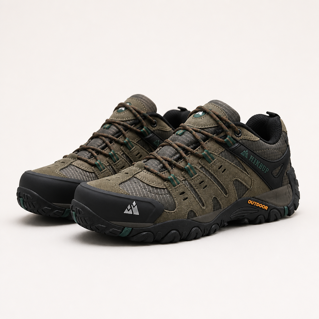 Nathaniel | Mens Non Slip Walking Hiking Shoes, Khaki