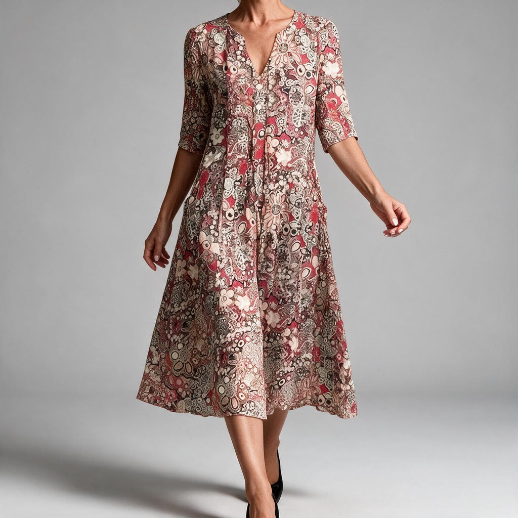 Coraline | Womens Summer Dresses V Neck Printed Vacation Holiday Dress