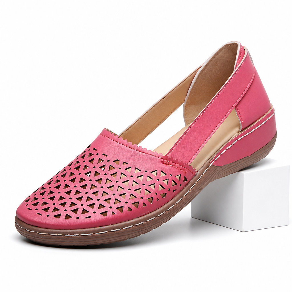 Pim | Womens Trainers Casual Leather Lace Up Shoes Red packshot