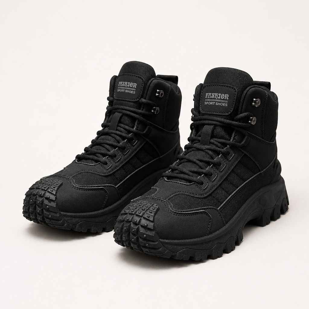 Bennett | Mens Lace Up Tactical Hiking Boots, Black 3