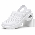 Juno | Womens Trainers Slip On Mesh Breathable Air Cushion Walking Shoes White packshot