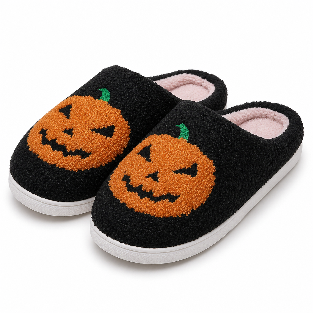 Faas | Womens Slippers Fluffy Warm Memory Foam House Slippers Black packshot