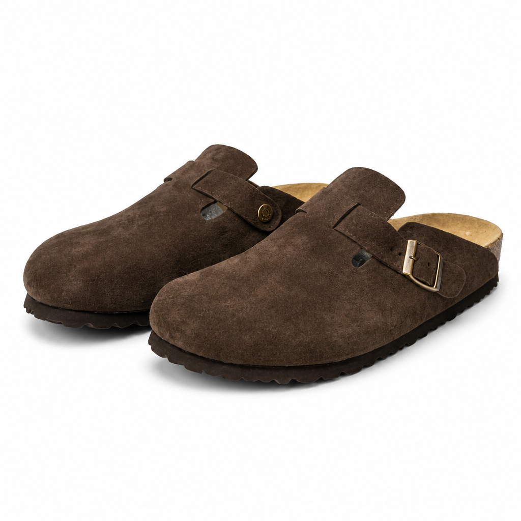 Foster | Leather Clogs Mules Closed Toe Platform Slippers Sandals Mocha packshot