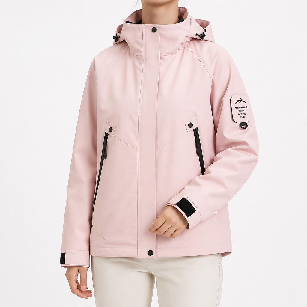Rowan | Womens Waterproof 3 in 1 Hooded Jacket, Ice Pink