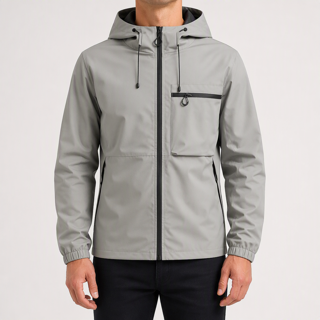 Harrison | Mens Waterproof Hooded Softshell Jacket, Light Grey