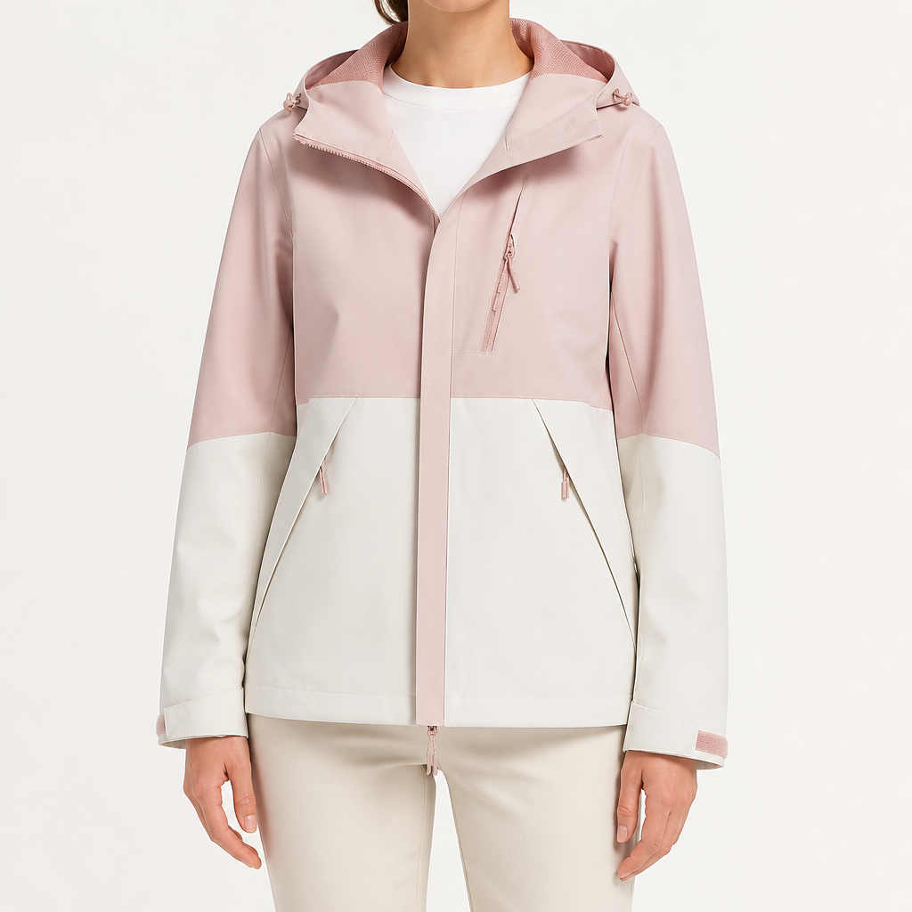 Imogen | Womens 3 In 1 Waterproof Hooded Softshell Jacket, Dusty Pink 3