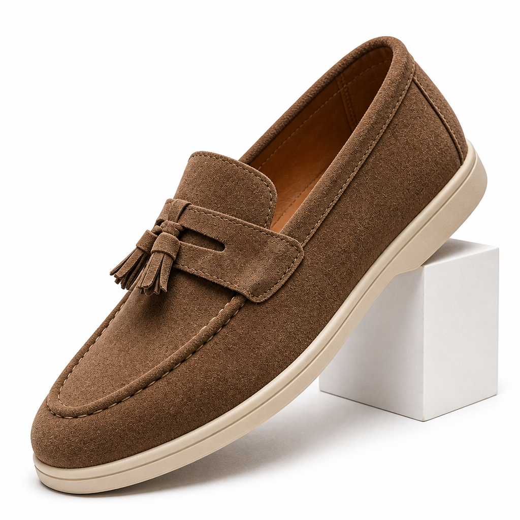 Fabian | Mens Leather Loafers Slip on Driving Casual Shoes Brown 8 packshot