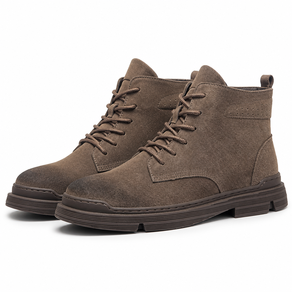 Cormac | Mens Leather Ankle Vintage Lace Up Casual Boots Brown 2 packshot