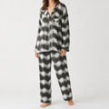 Beatrice | Womens Cotton Long Sleeve Pyjama Set, Black Check