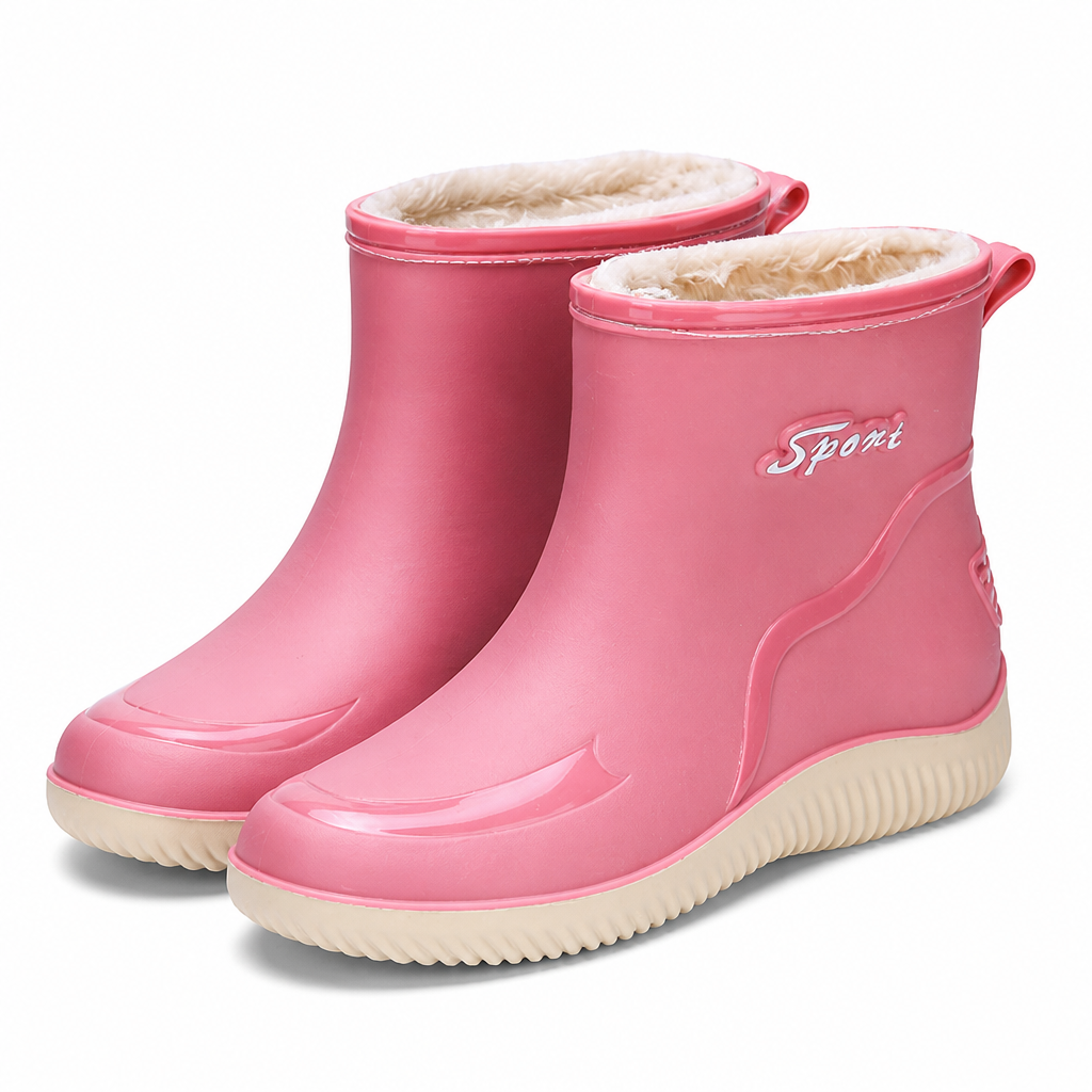 Esme | Womens Wellington Boots Waterproof Non Slip Mid Calf Rain Boots Pink packshot