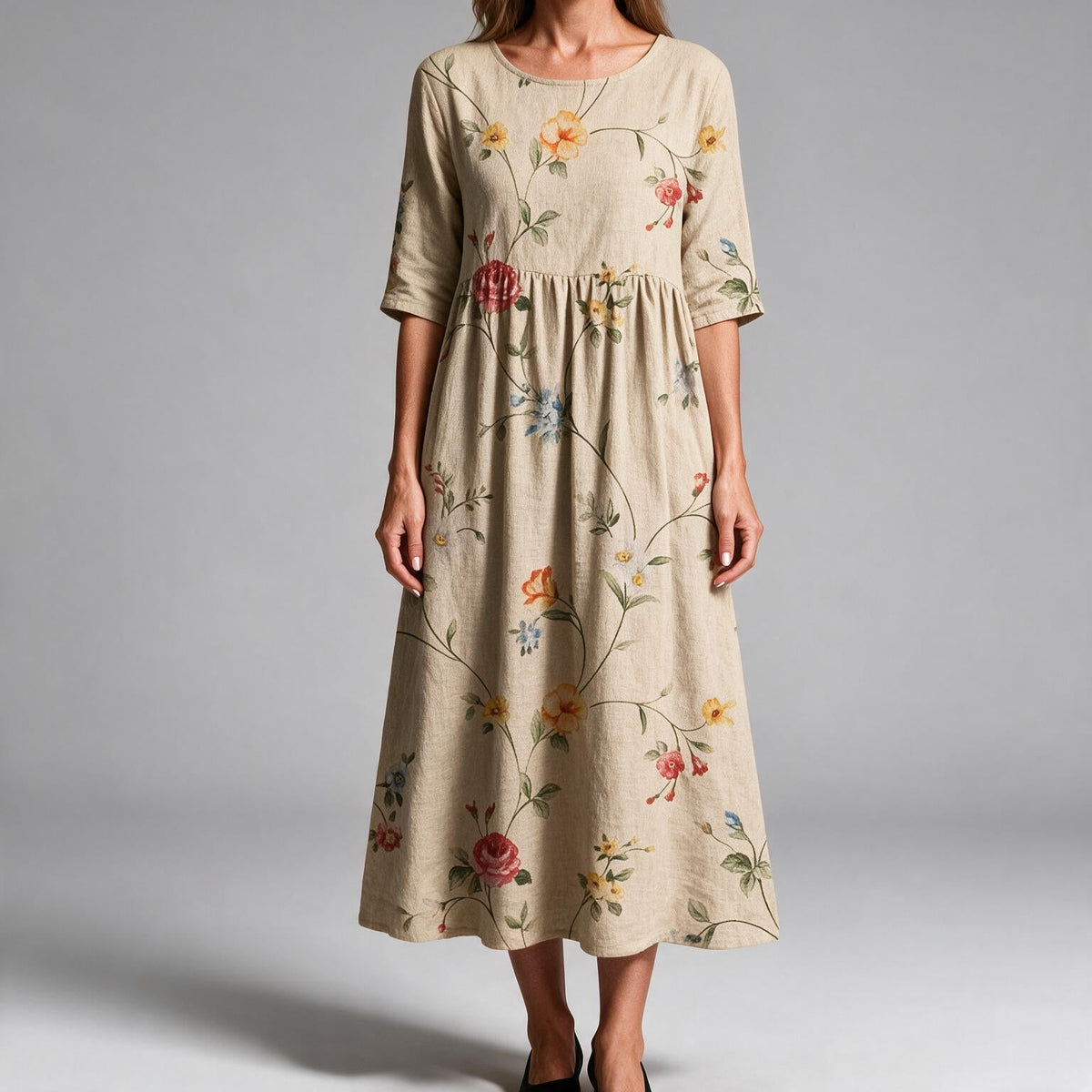 Rosanna | Womens Wedding Guest Dresses Summer V Neck Loose Printed Dress