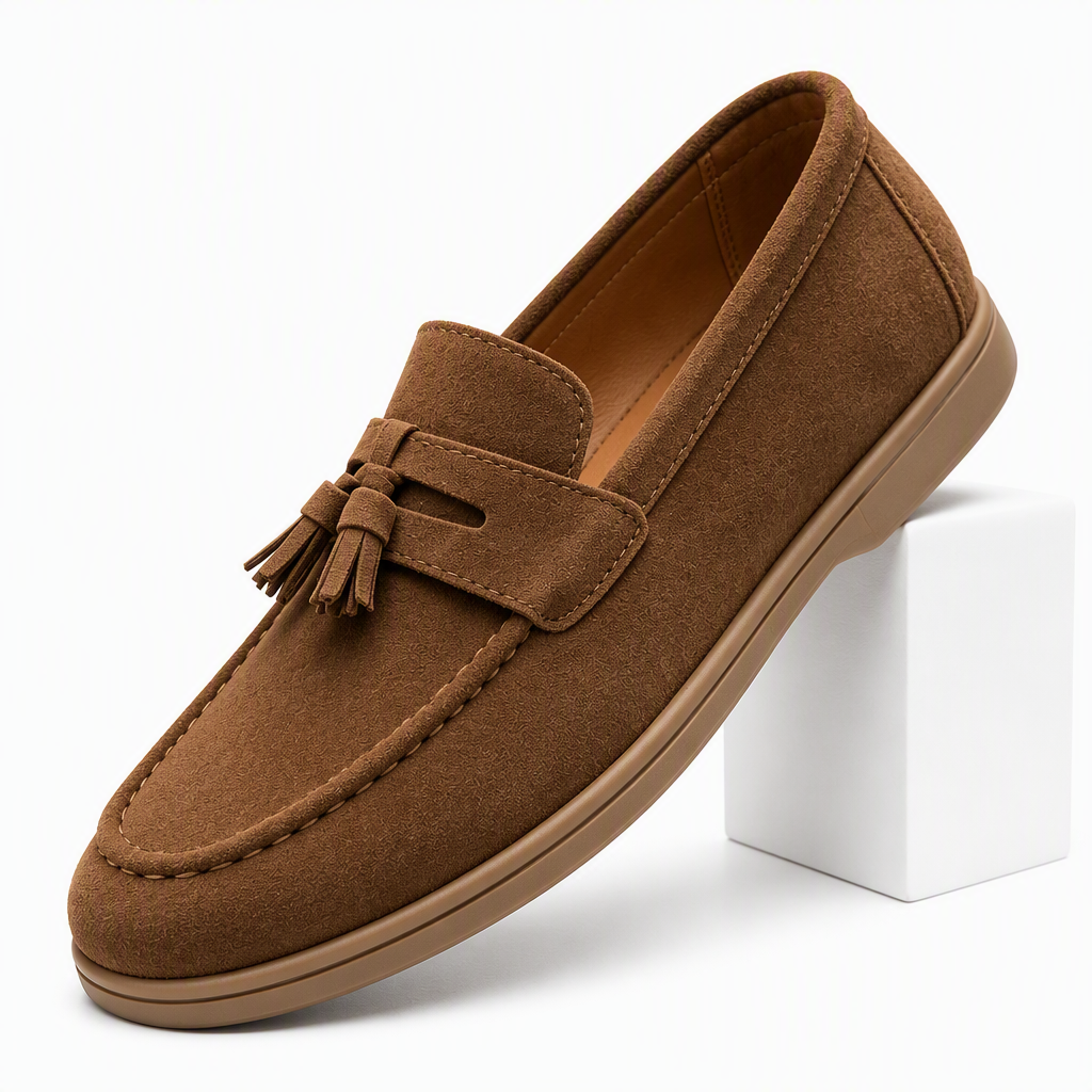 Fabian | Mens Leather Loafers Slip on Driving Casual Shoes Brown 5 packshot
