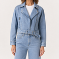 Elodie | Womens Washed Cotton Denim Jacket, Blue