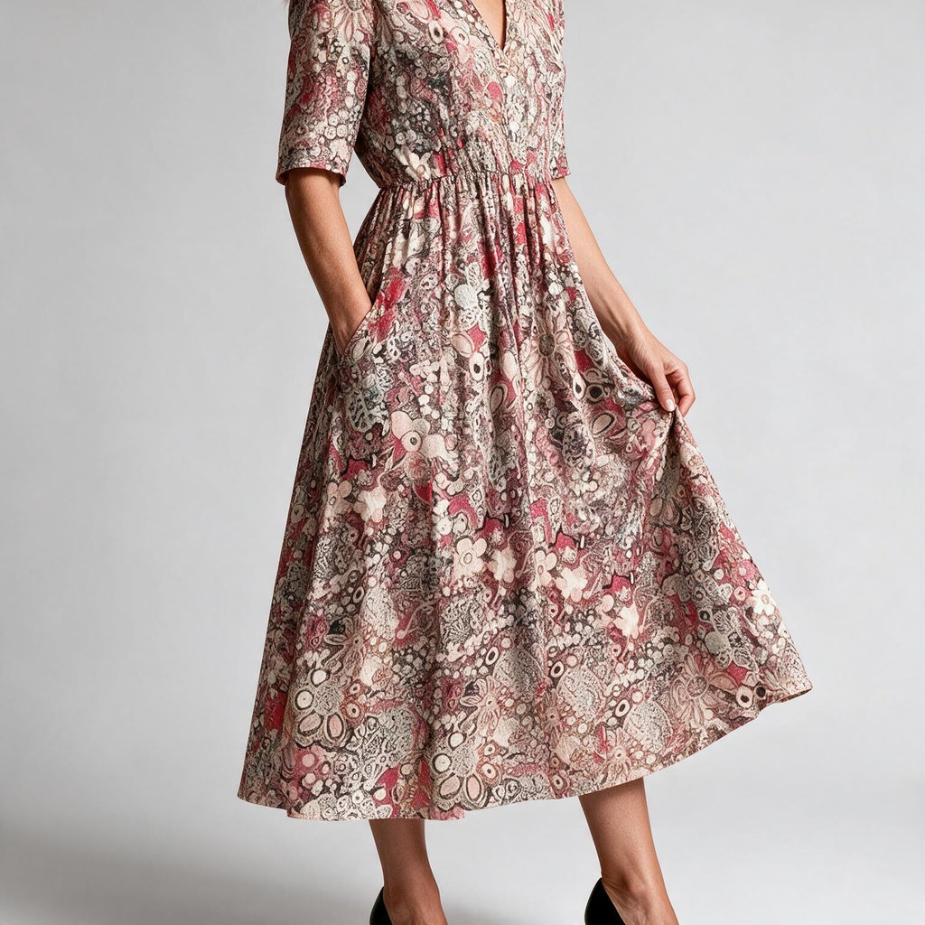 Coraline | Womens Summer Dresses V Neck Printed Vacation Holiday Dress