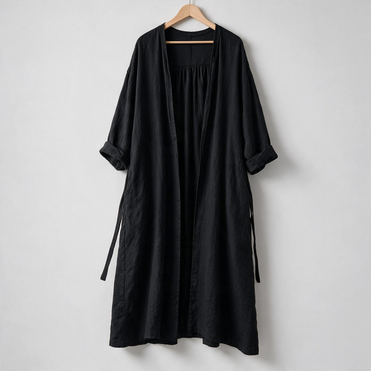 Dexter | Womens Shirt Dress Long Sleeve Longline Belted Midi Dress on hanger