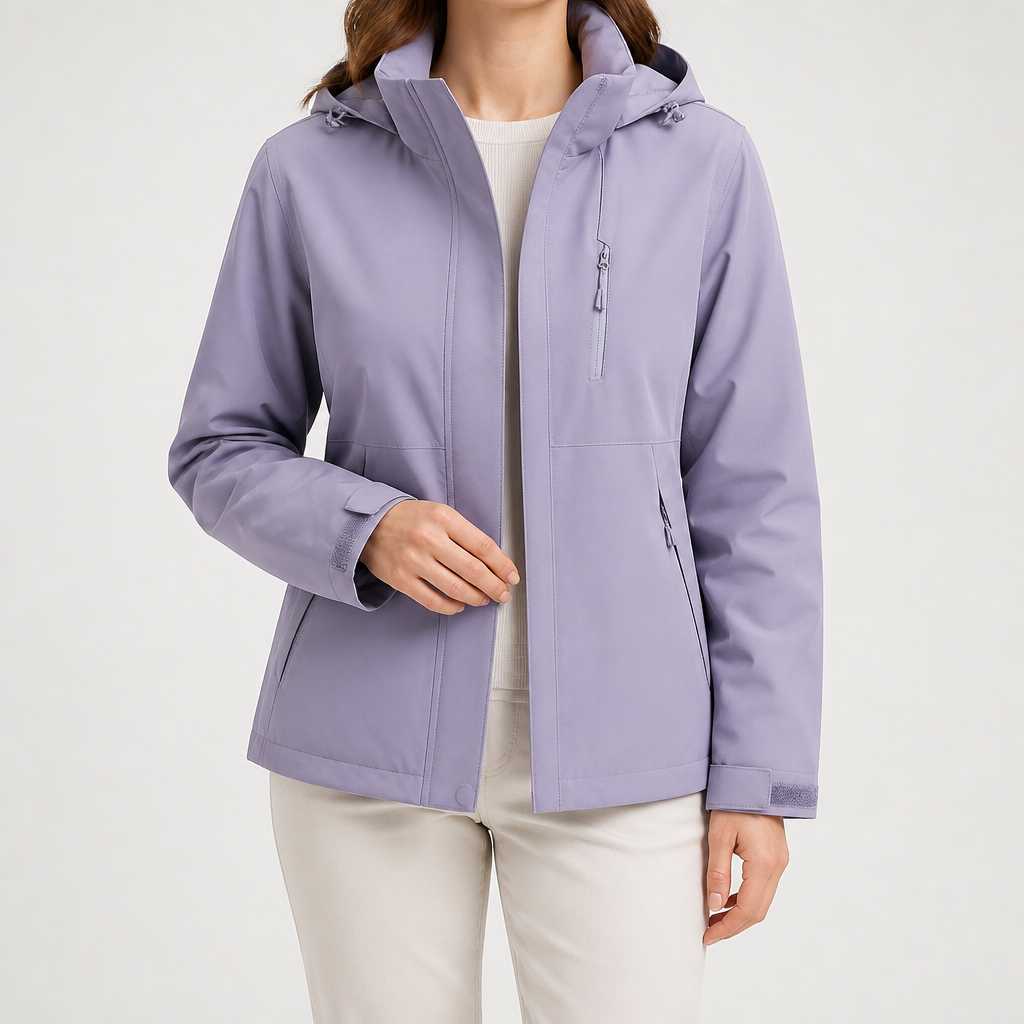 Imogen | Womens 3 In 1 Waterproof Hooded Softshell Jacket, Lilac 2