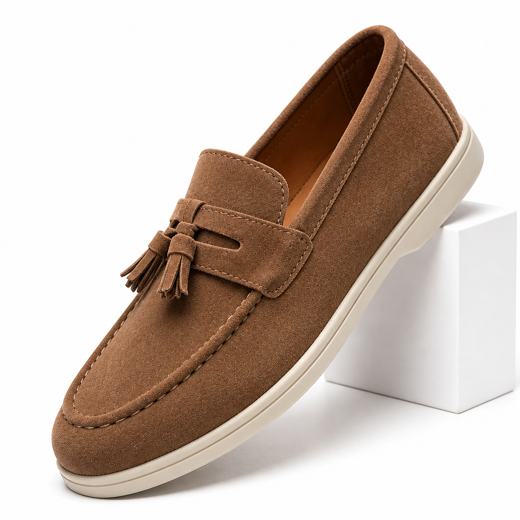 Fabian | Mens Leather Loafers Slip on Driving Casual Shoes Brown packshot