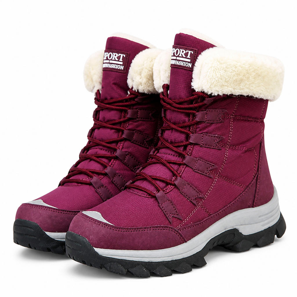 Cyrus | Womens Snow Boots Fleece Lined Warm Winter Ankle Boots Purple packshot