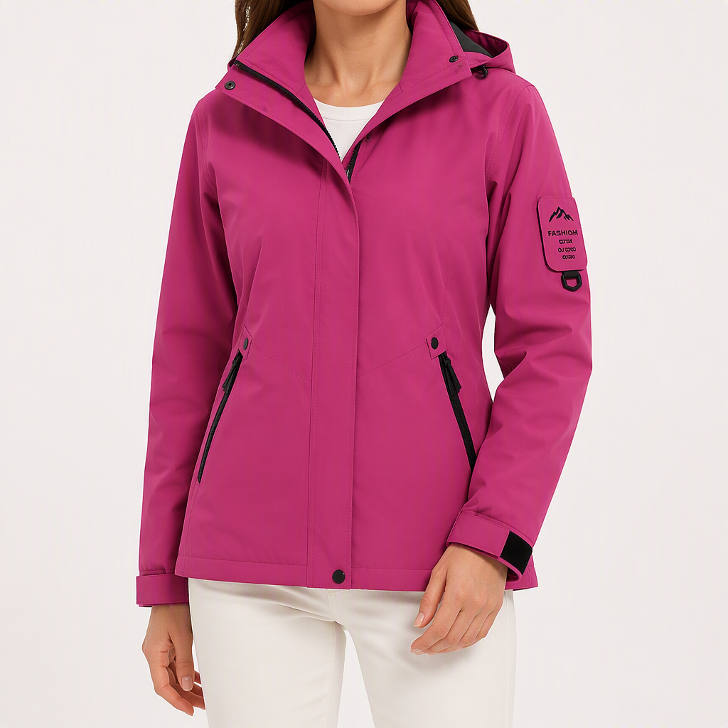 Rowan | Womens Waterproof 3 in 1 Hooded Jacket, Rose Pink