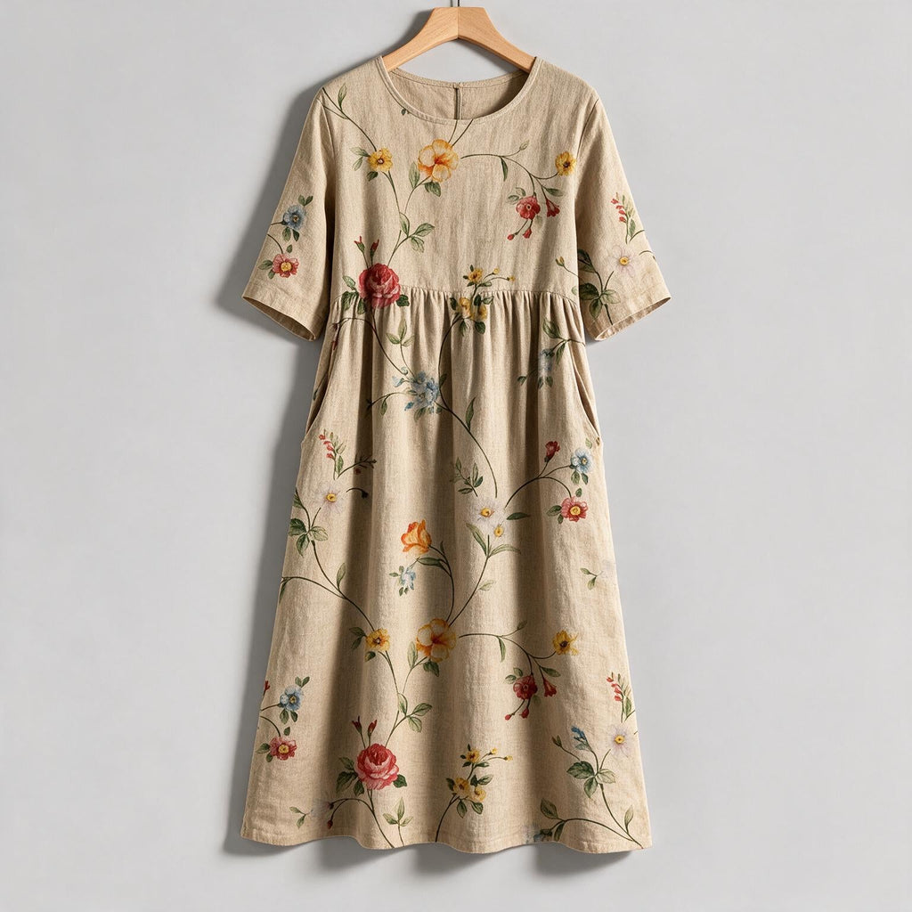Rosanna | Womens Wedding Guest Dresses Summer V Neck Loose Printed Dress on hanger