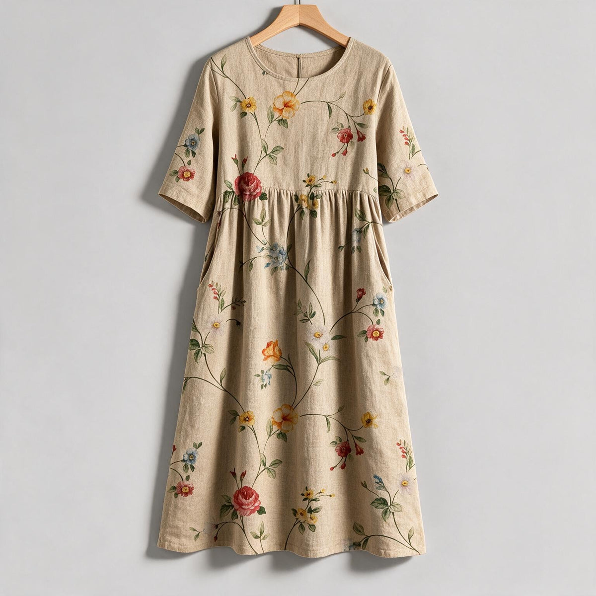 Rosanna | Womens Wedding Guest Dresses Summer V Neck Loose Printed Dress on hanger