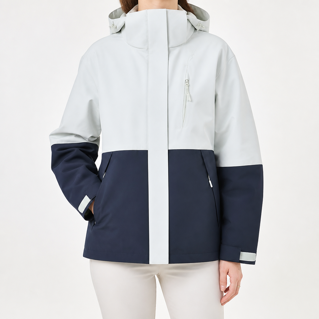 Imogen | Womens 3 In 1 Waterproof Hooded Softshell Jacket, Ice Grey