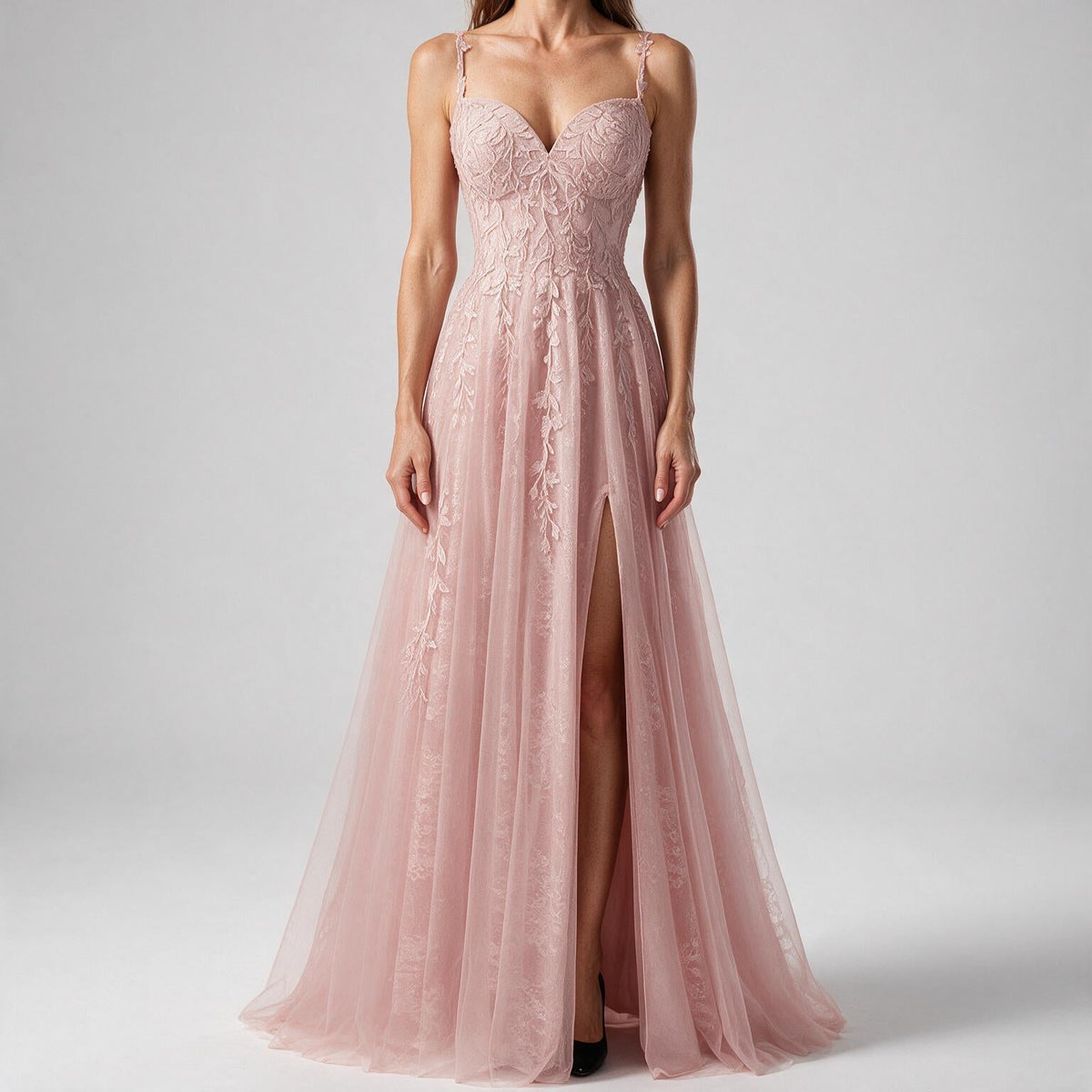 Genevieve | Womens Prom Formal Evening Gown Maxi Wedding Guest Cocktail Dresses Blush Pink