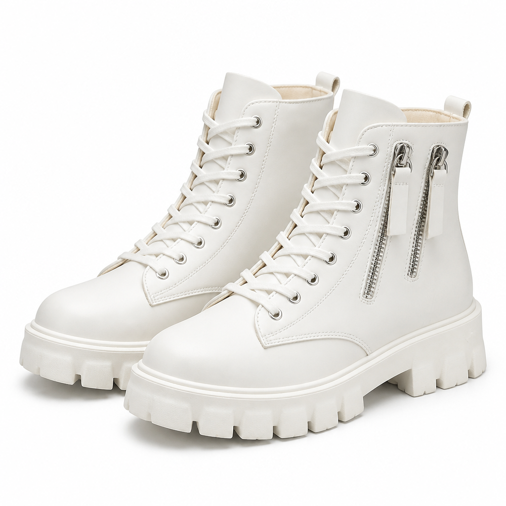 Edmund | Womens Snow Boots Fleece Lined Warm Mid Calf Winter Boots Off White 2 packshot