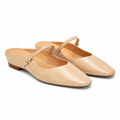 Vianne | Womens Genuine Leather Toe Post Flat Black Sandals Apricot packshot