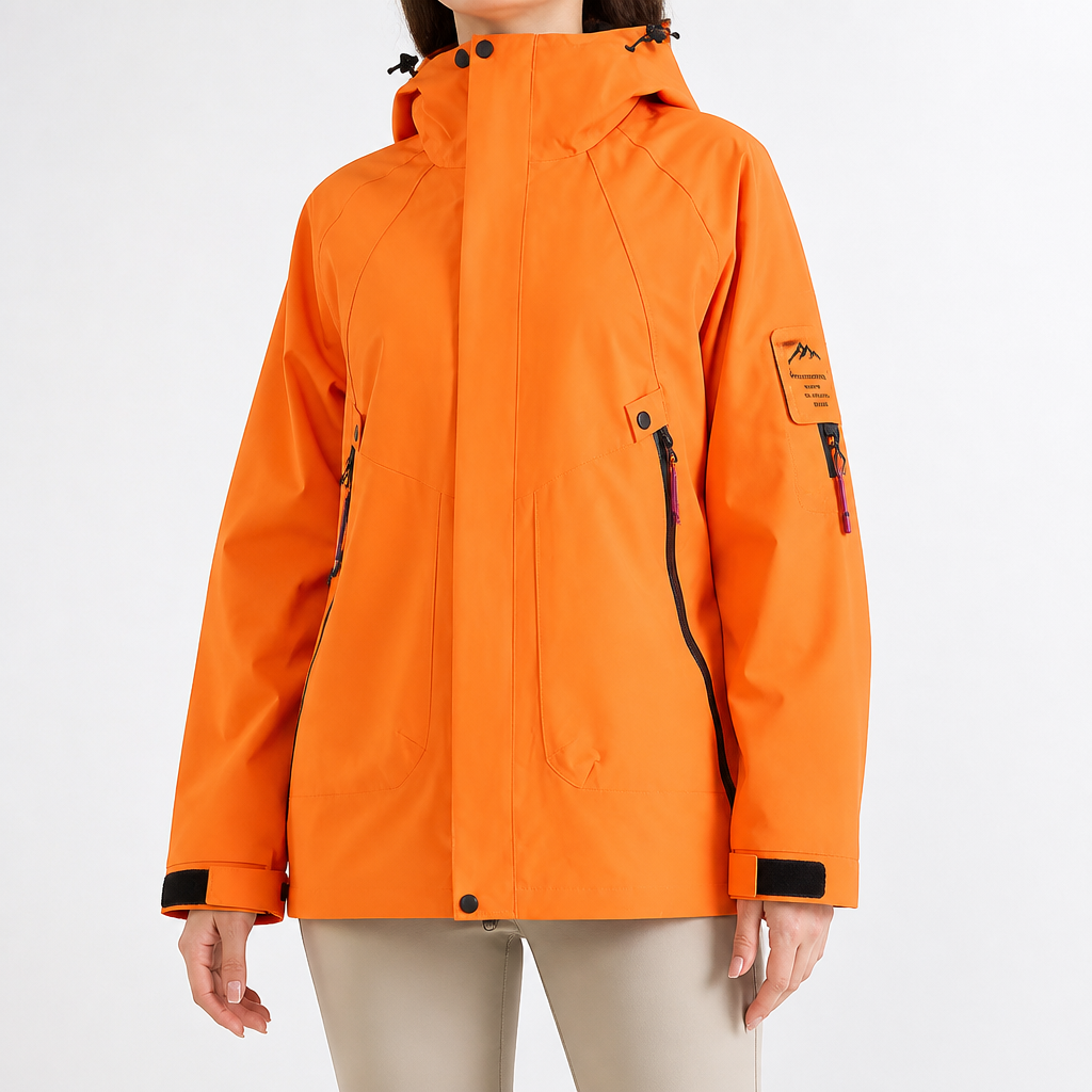 Rowan | Womens Waterproof 3 in 1 Hooded Jacket, Orange 2