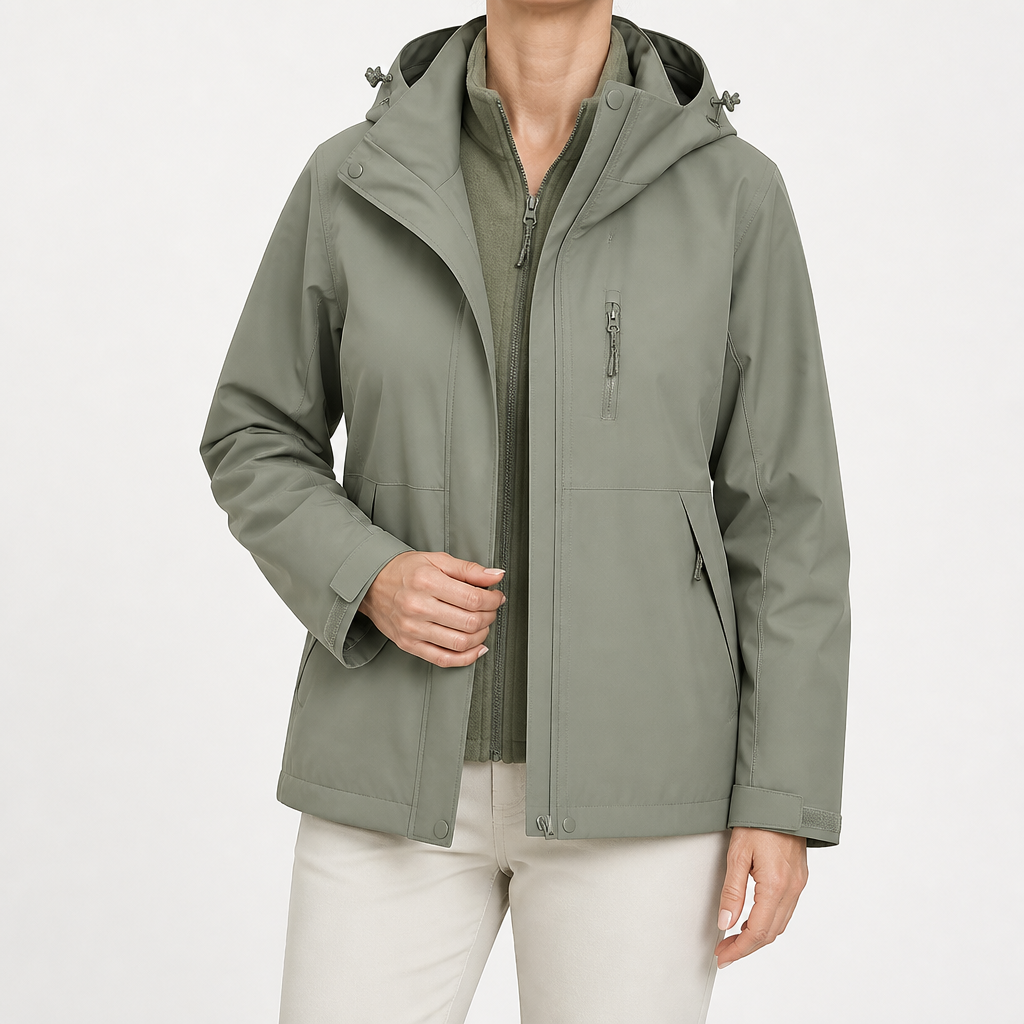 Imogen | Womens 3 In 1 Waterproof Hooded Softshell Jacket, Teal