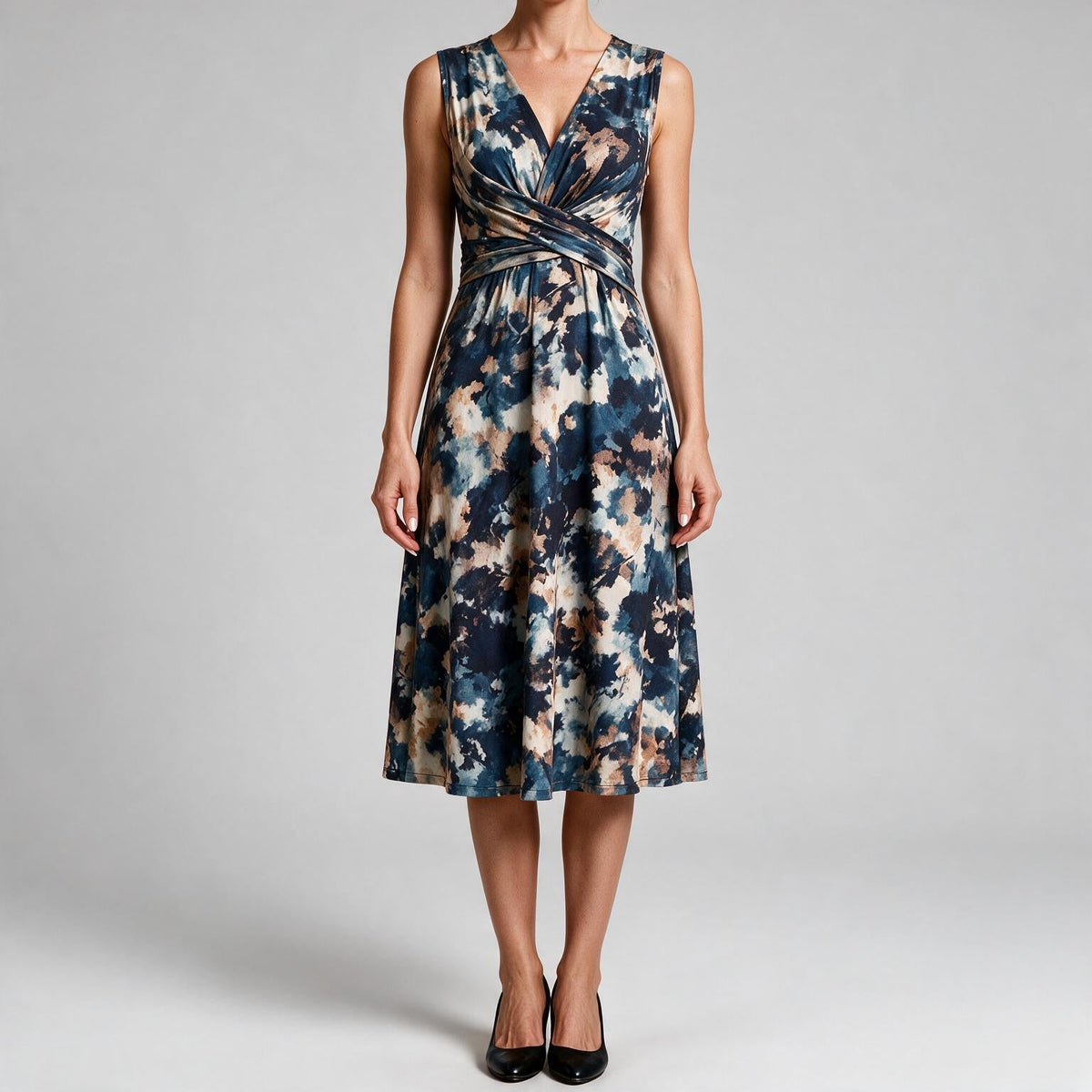 Bianca | Womens Wedding Guest Summer Printed V Neck Casual Dress Print 3