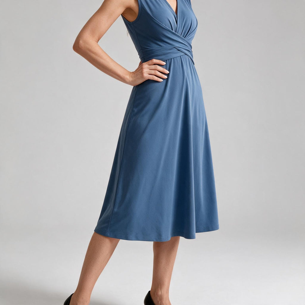 Bianca | Womens Wedding Guest Summer Printed V Neck Casual Dress