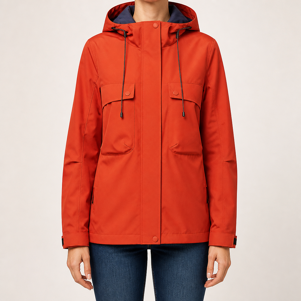 Josephine | Womens Waterproof Windproof Hooded Softshell Jacket, Red 2