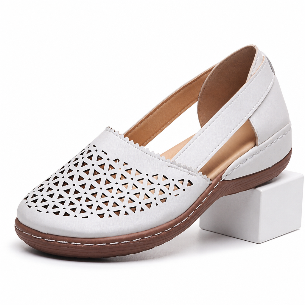 Pim | Womens Trainers Casual Leather Lace Up Shoes White packshot