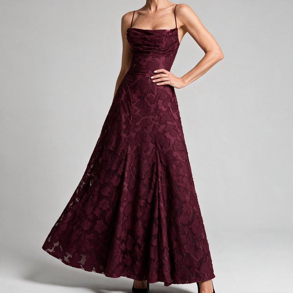 Colette | Womens Wedding Guest Maxi Lace A-Line High Waist Dresses