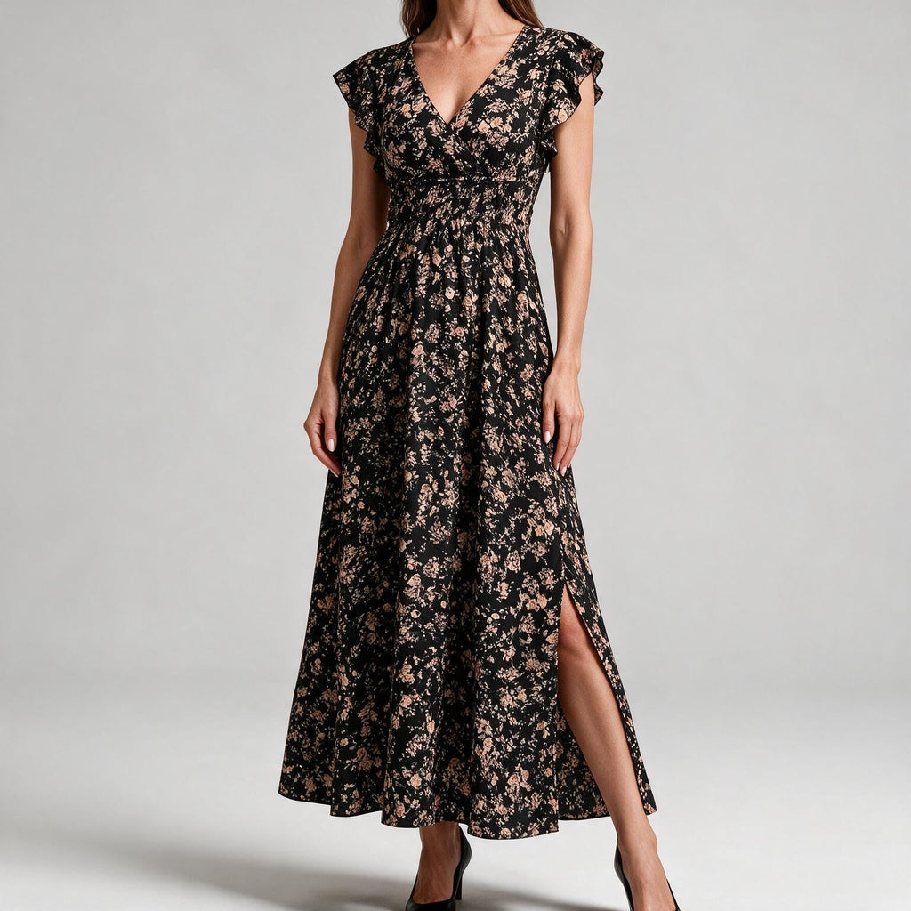 Willa | Womens Wedding Guest Floral Maxi A-Line Summer Dress
