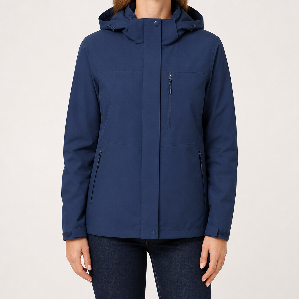 Beatrice | Womens Waterproof 3 in 1 Hooded Jacket, Navy Blue