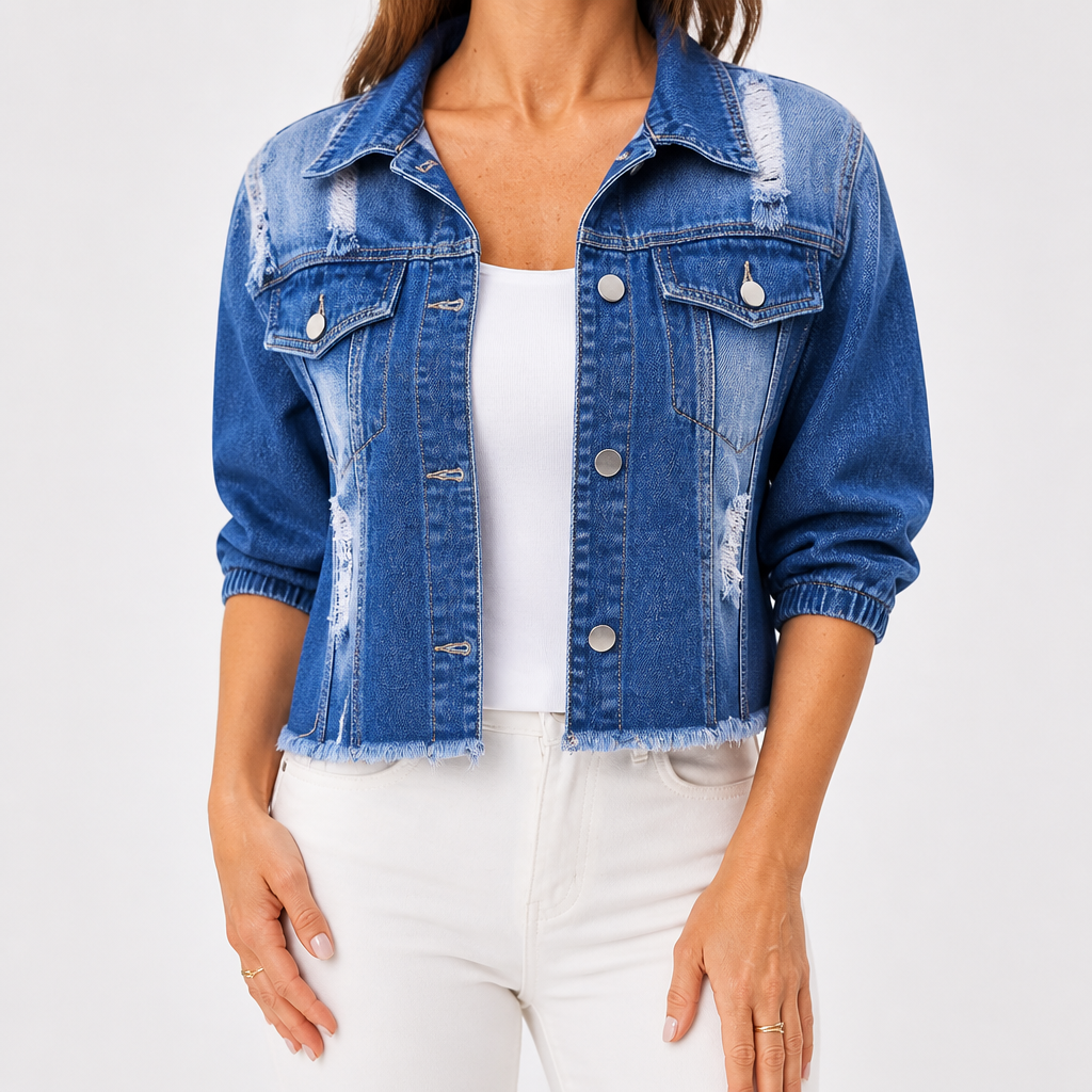 Eloise | Womens Washed Denim Jacket, Blue