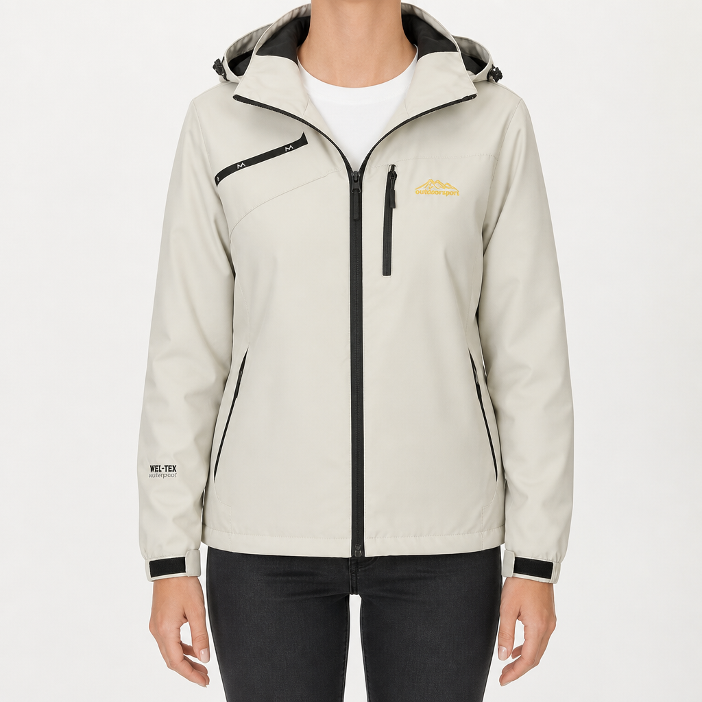 Colette | Womens Waterproof Windproof Jacket, Cream
