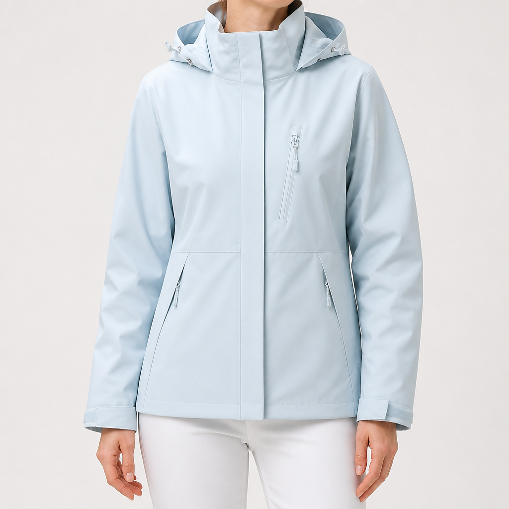 Imogen | Womens 3 In 1 Waterproof Hooded Softshell Jacket, Aqua Blue