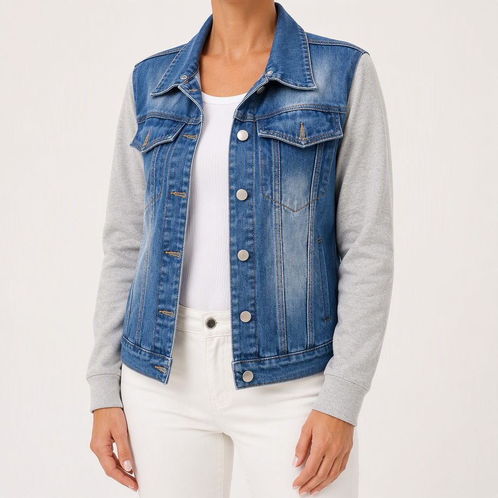 Isla | Womens Hooded Denim Jacket, Blue