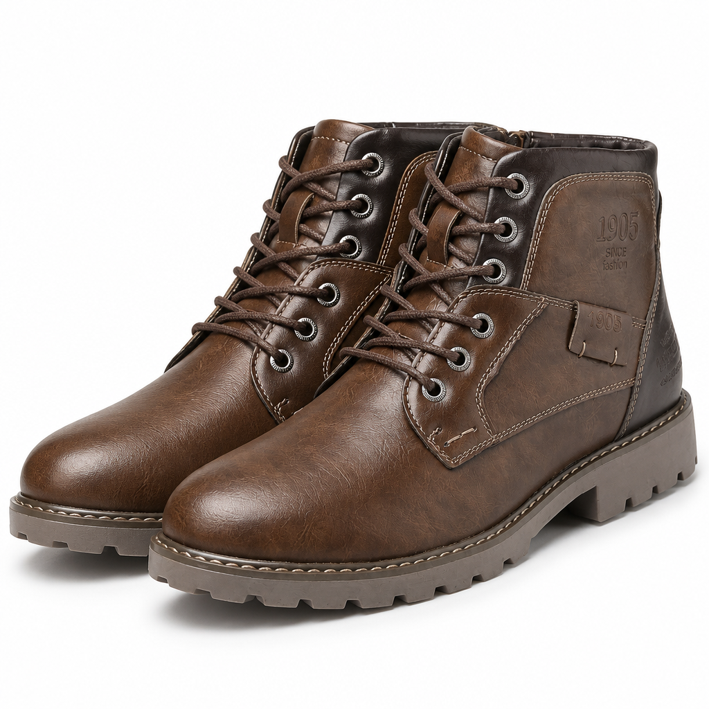Ulf | Mens Work Boots Ankle Zip Up Desert Boots Brown packshot