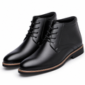 Everett | Mens Leather Ankle Lace Up High Top Derby Boots Black packshot
