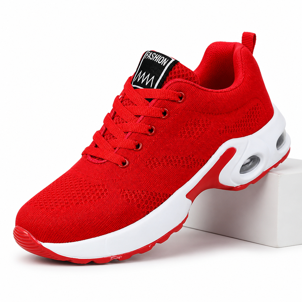Liana | Womens Trainers Running Air Cushion Knit Breathable Sports Shoes Red packshot