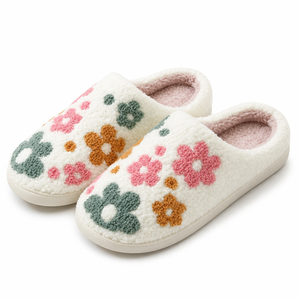 Faas | Womens Slippers Fluffy Warm Memory Foam House Slippers Design 4 packshot