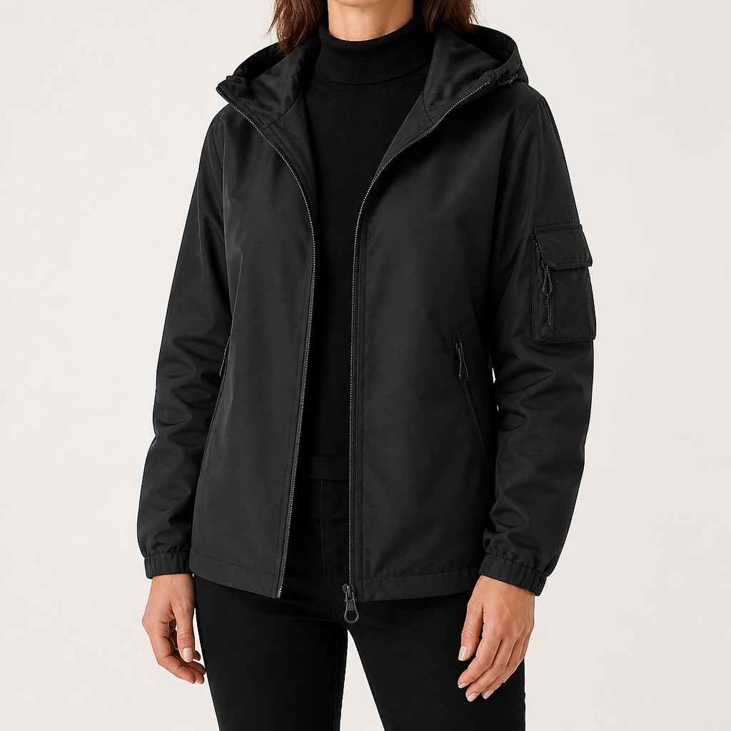 Josephine | Womens Waterproof Windproof Hooded Softshell Jacket, Black