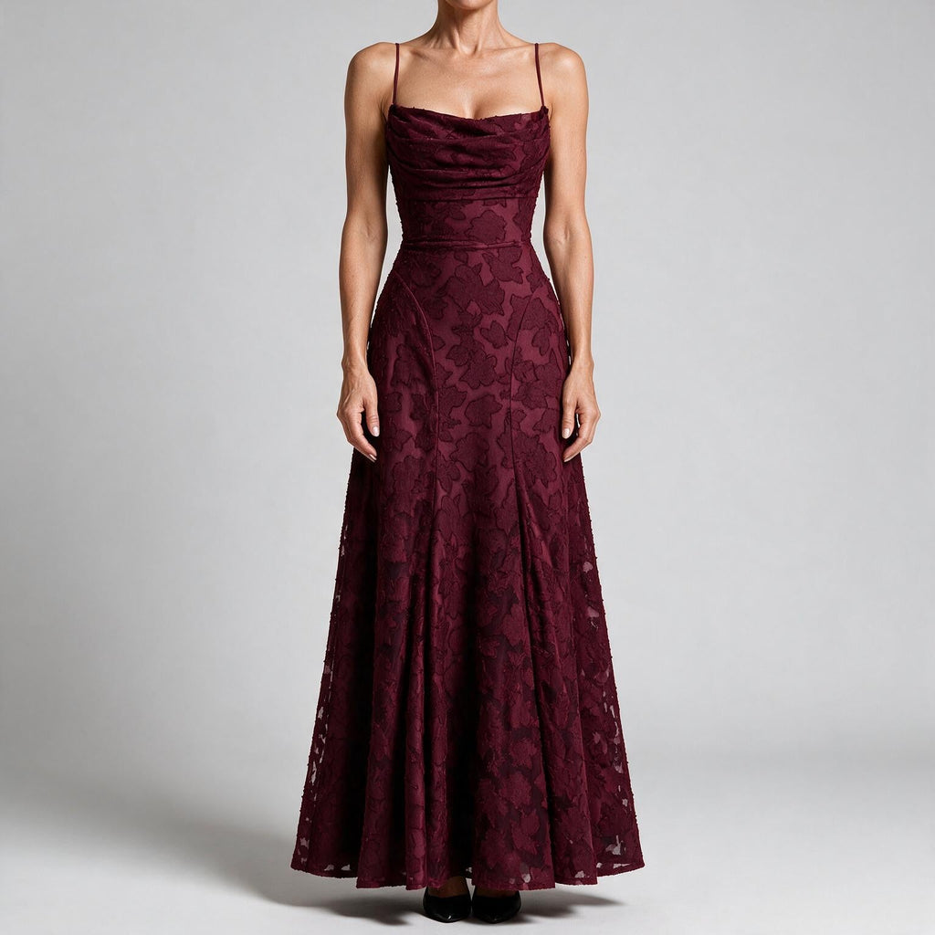 Colette | Womens Wedding Guest Maxi Lace A-Line High Waist Dresses